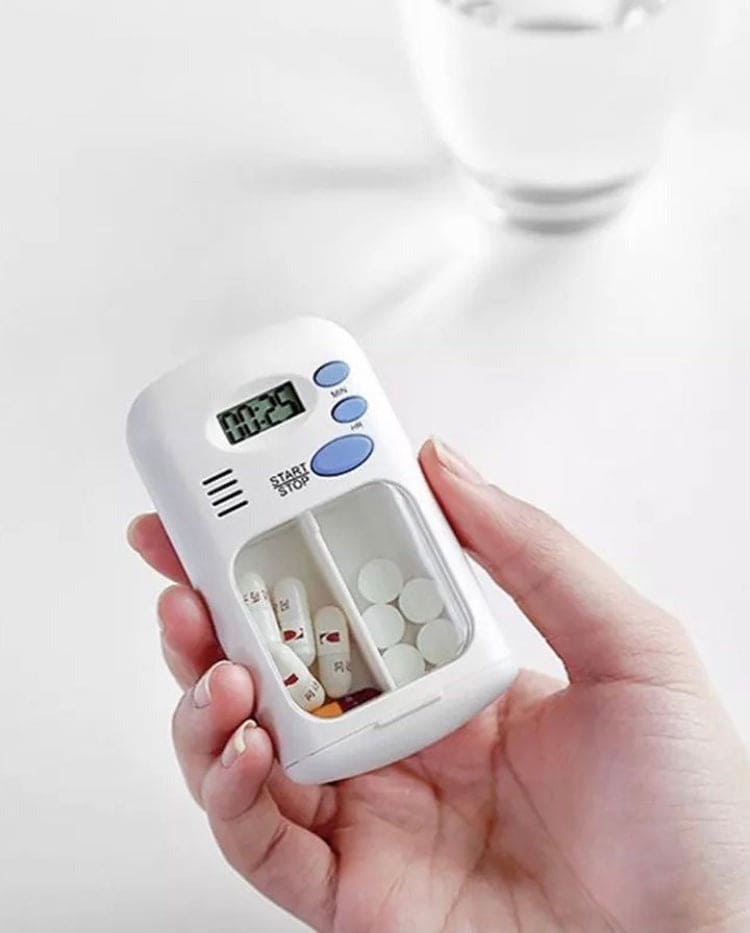 Mini Portable Pill Reminder Drug Alarm Timer Electronic Box, Mini Portable Pill Case, Medication Organizer Alarm Case, Portable Electronic Pill Reminder, Smart Pill Dispenser, 2 Grid Pill Box Mini Portable Pill Reminder Drug Alarm Timer Electronic Box, Mini Portable Pill Case, Medication Organizer Alarm Case, Portable Electronic Pill Reminder, Smart Pill Dispenser, 2 Grid Pill Box